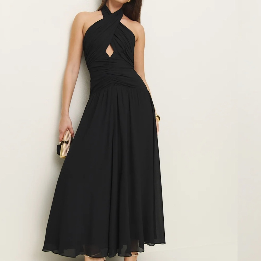 Reformation Black Strapless Dress